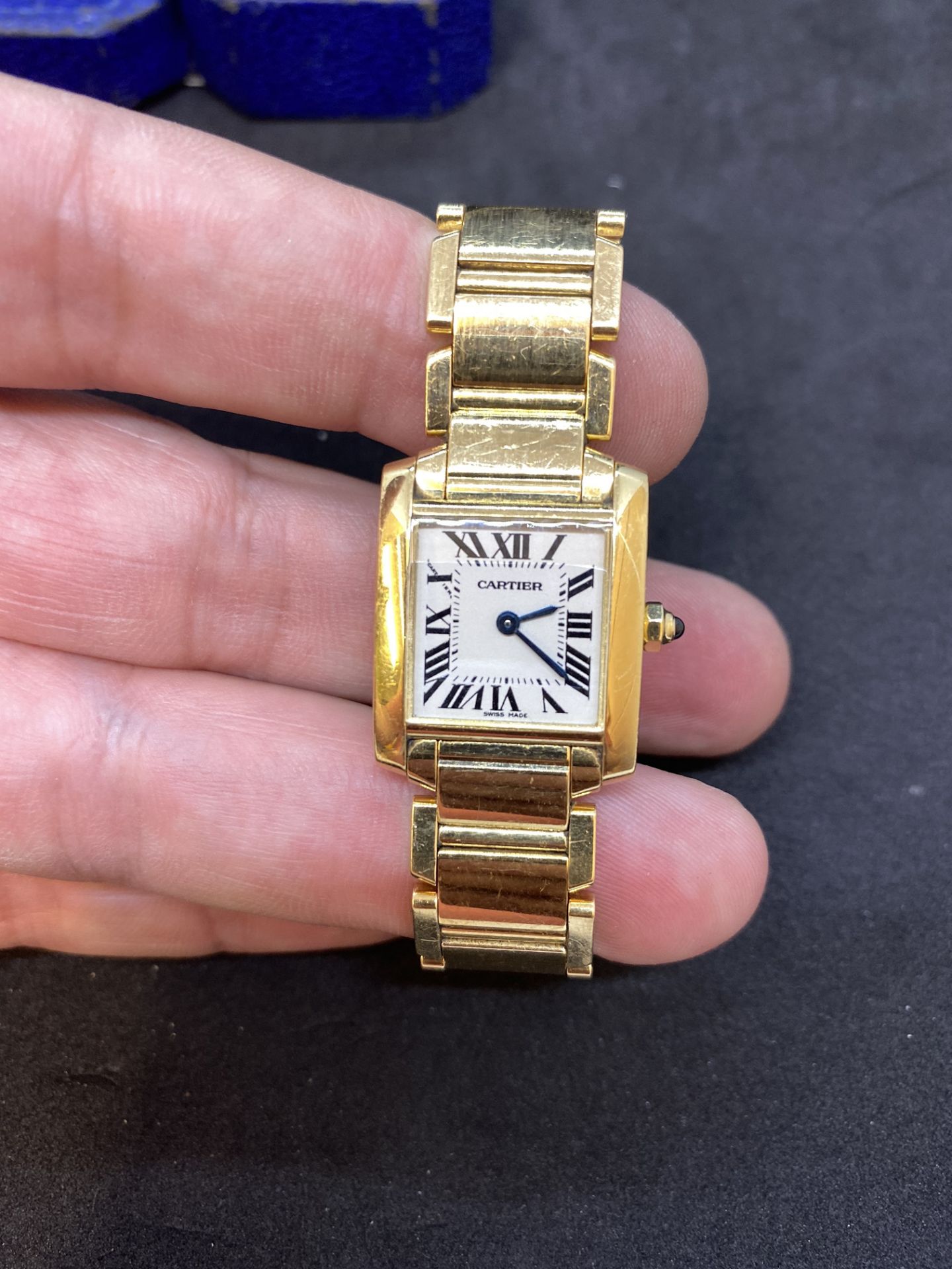 18ct GOLD CARTIER TANK FRANCAISE LADIES WATCH 2385 - Image 6 of 9