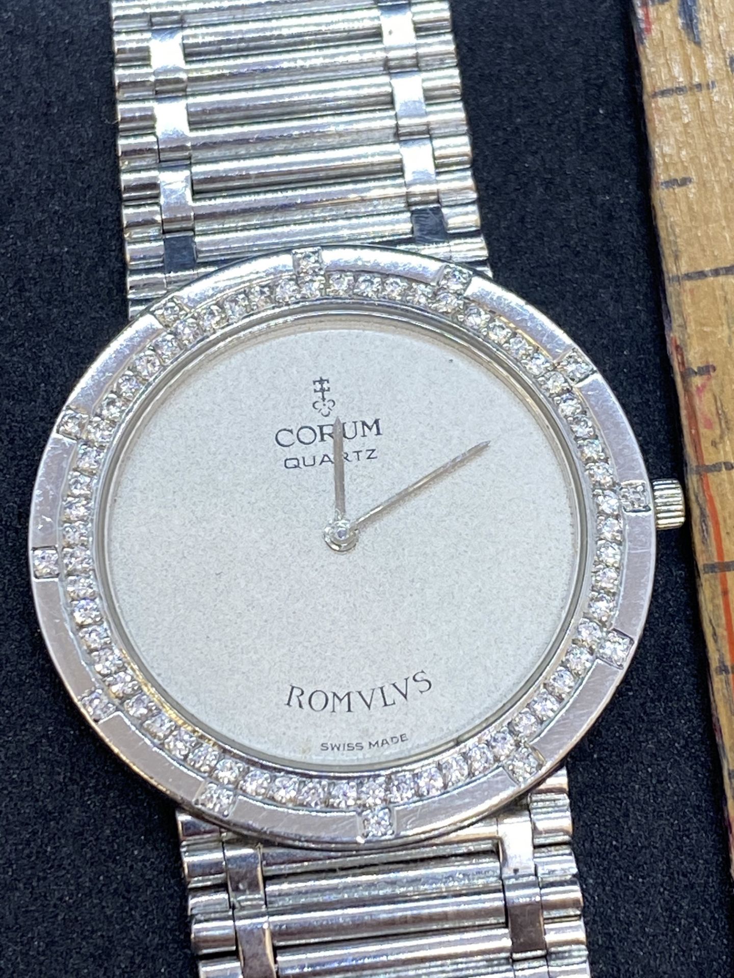 RARE CORUM DIAMOND SET PLATINUM WATCH - Image 7 of 10