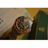 *Vintage* VERY RARE 1968 Rolex GMT Master Pepsi Ref. 1675 'Red Back, Fat Serif'