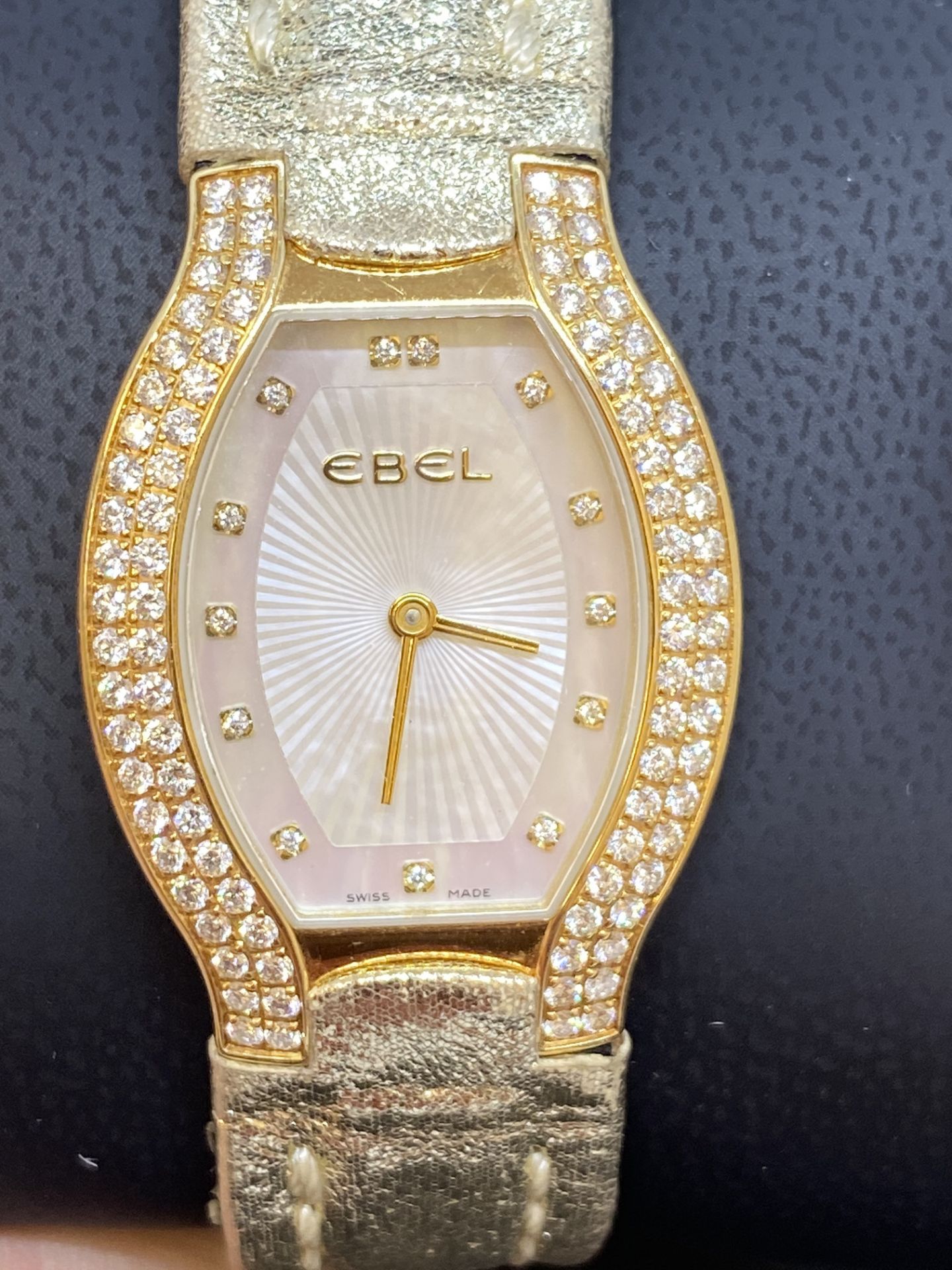 18ct GOLD LADIES EBEL DIAMOND SET WATCH - Image 2 of 9