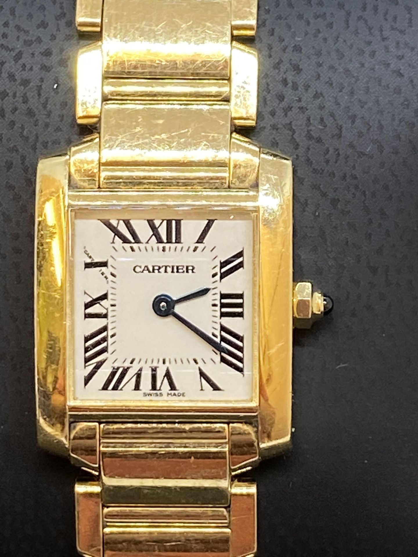 18ct GOLD CARTIER TANK FRANCAISE LADIES WATCH 2385 - Image 3 of 9