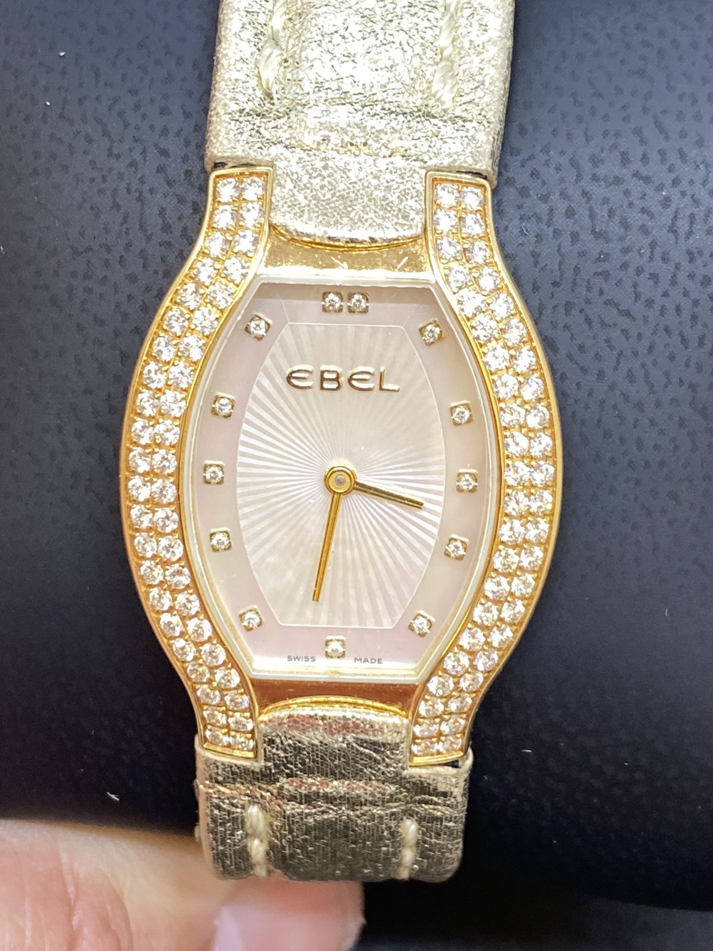 18ct GOLD LADIES EBEL DIAMOND SET WATCH