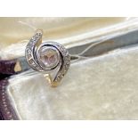 ANTIQUE 14ct GOLD DIAMOND SET RING