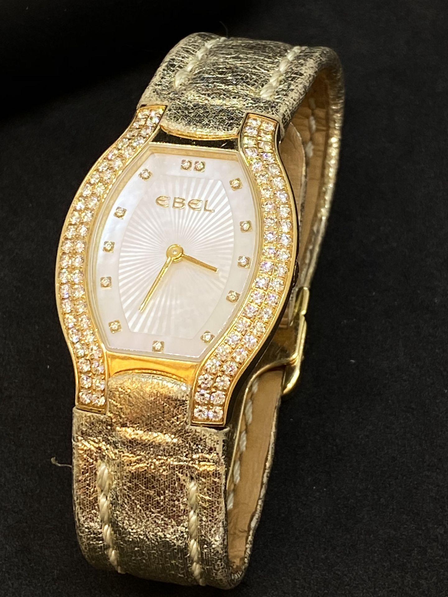 18ct GOLD LADIES EBEL DIAMOND SET WATCH - Image 9 of 9