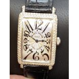 18ct GOLD FRANCK MULLER DIAMOND SET WATCH