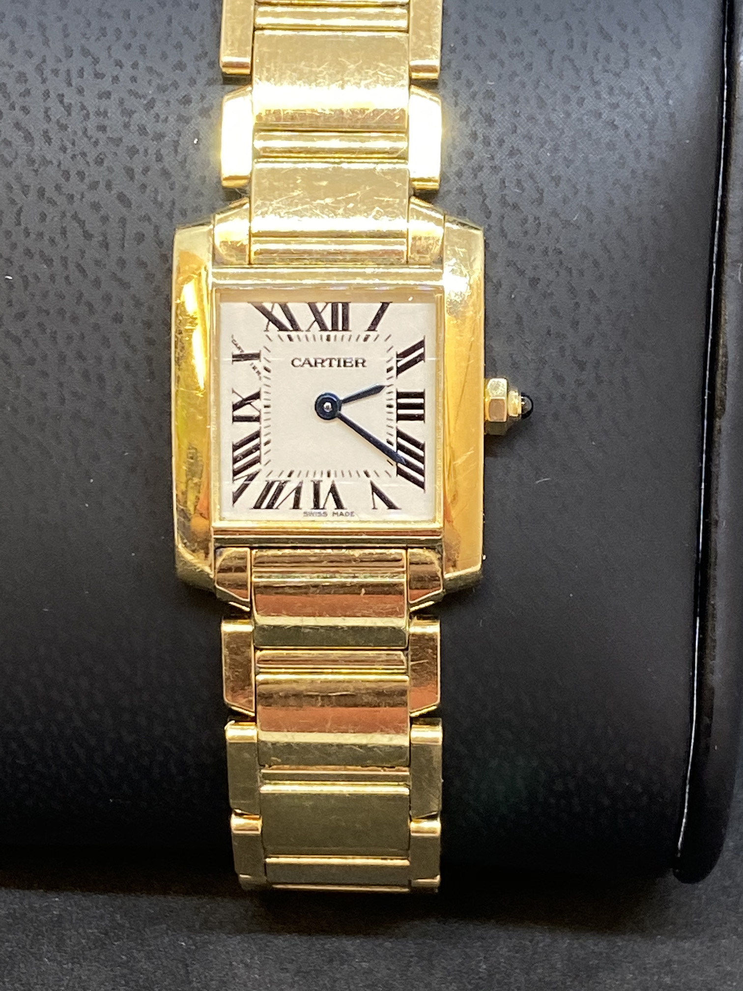 18ct GOLD CARTIER TANK FRANCAISE LADIES WATCH 2385