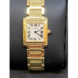 18ct GOLD CARTIER TANK FRANCAISE LADIES WATCH 2385