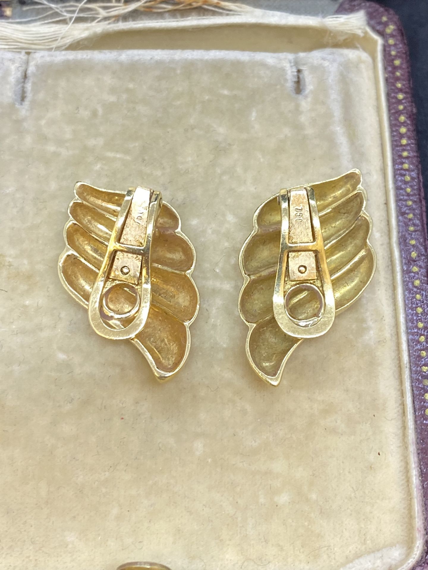 18ct GOLD EARRINGS - 14.5 GRAMS - Image 3 of 4