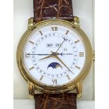MAURICE LACROIX 18ct GOLD MASTERPIECE PHASE DE LUNE WATCH - BOXED & PAPERS FROM HARRODS ORIGINALLY