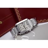 MENS CARTIER TANK CHRONOGRAPH - STAINLESS STEEL (2653 - W51024Q3)