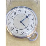 RARE PLATINUM CASE CARTIER DIAMOND SET POCKET WATCH - SIGNED JC