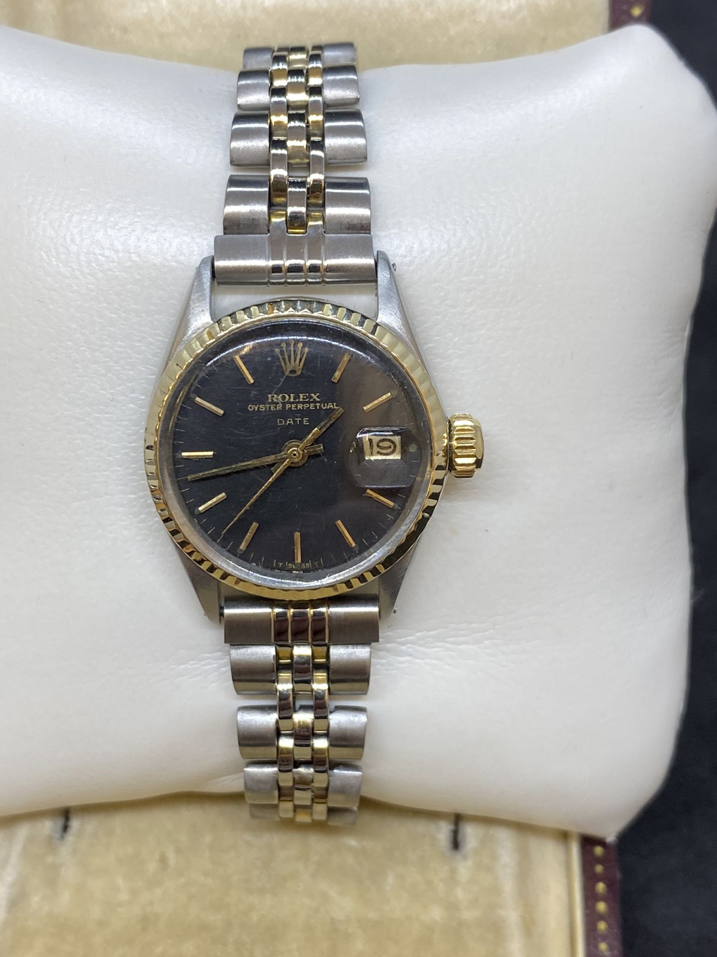 LADIES STEEL & GOLD ROLEX WATCH - BRACELET NON ORIGINAL