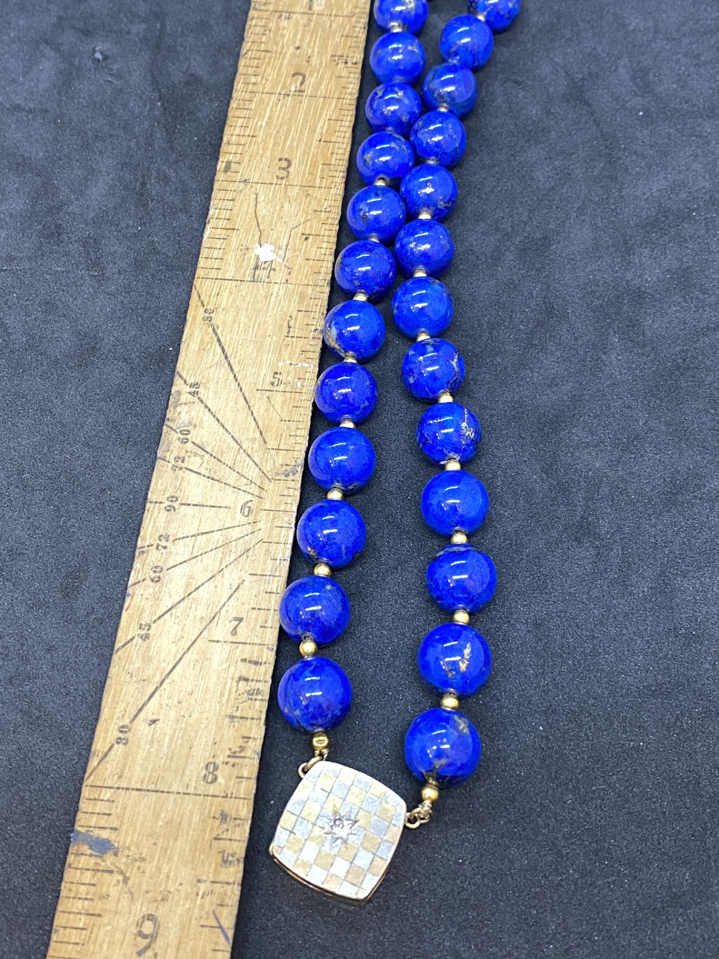 18ct GOLD LAPIS NECKLACE 76 GRAMS - Image 6 of 6