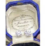 1.56ct DIAMOND SOLITAIRE EARRINGS - WHITE METAL TESTED AS 14ct GOLD