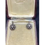 VINTAGE ROSE DIAMOND SET EARRINGS -