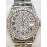 36mm DIAMOND SET STAINLESS STEEL ROLEX WATCH