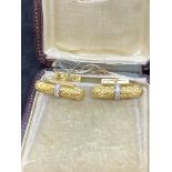 18ct GOLD DIAMOND SET CUFFLINKS - 20 GRAMS