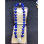 18ct GOLD LAPIS NECKLACE 76 GRAMS