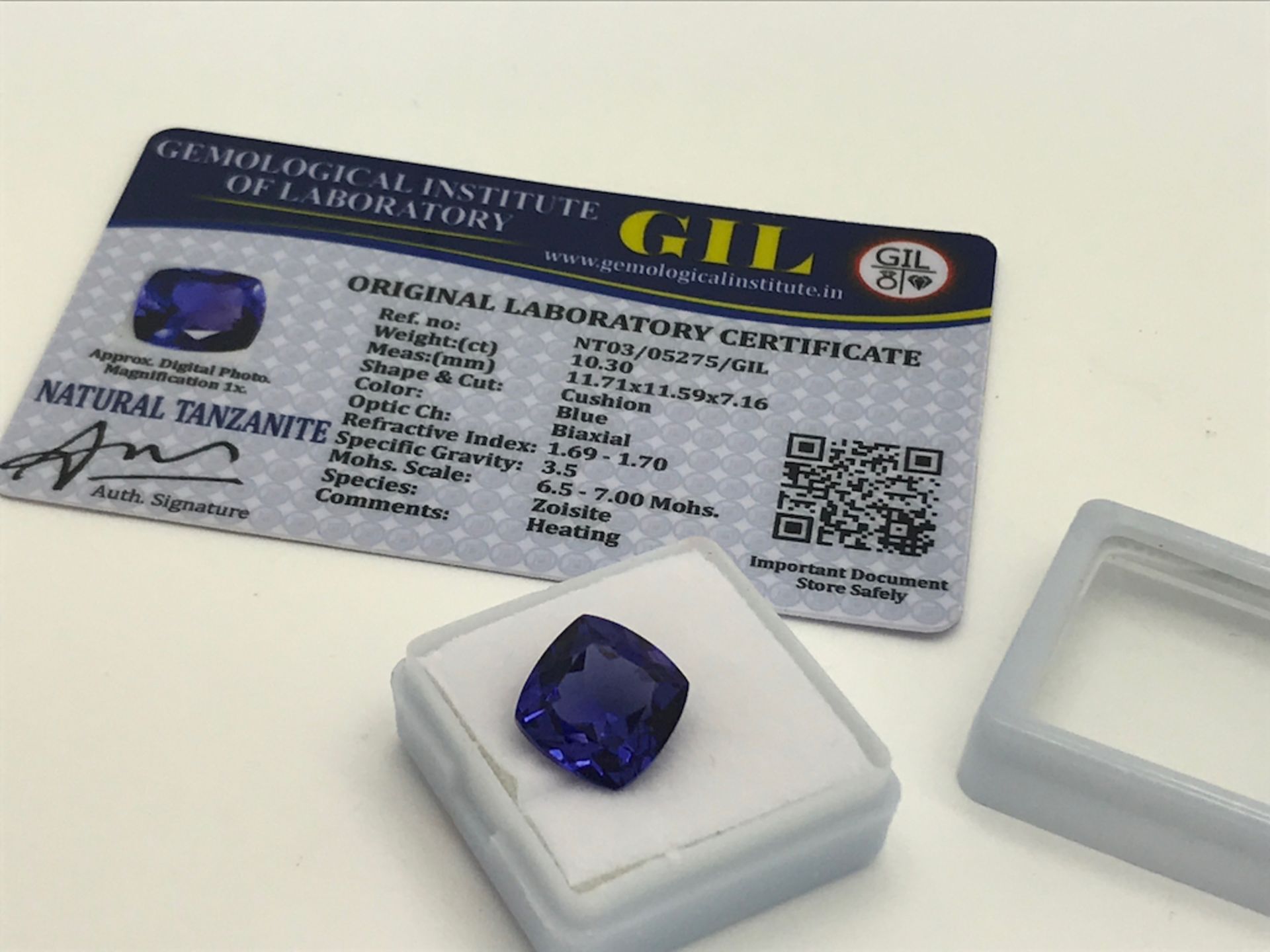 BLUE STONE WITH CARD MARKED TANZANITE - Image 2 of 3