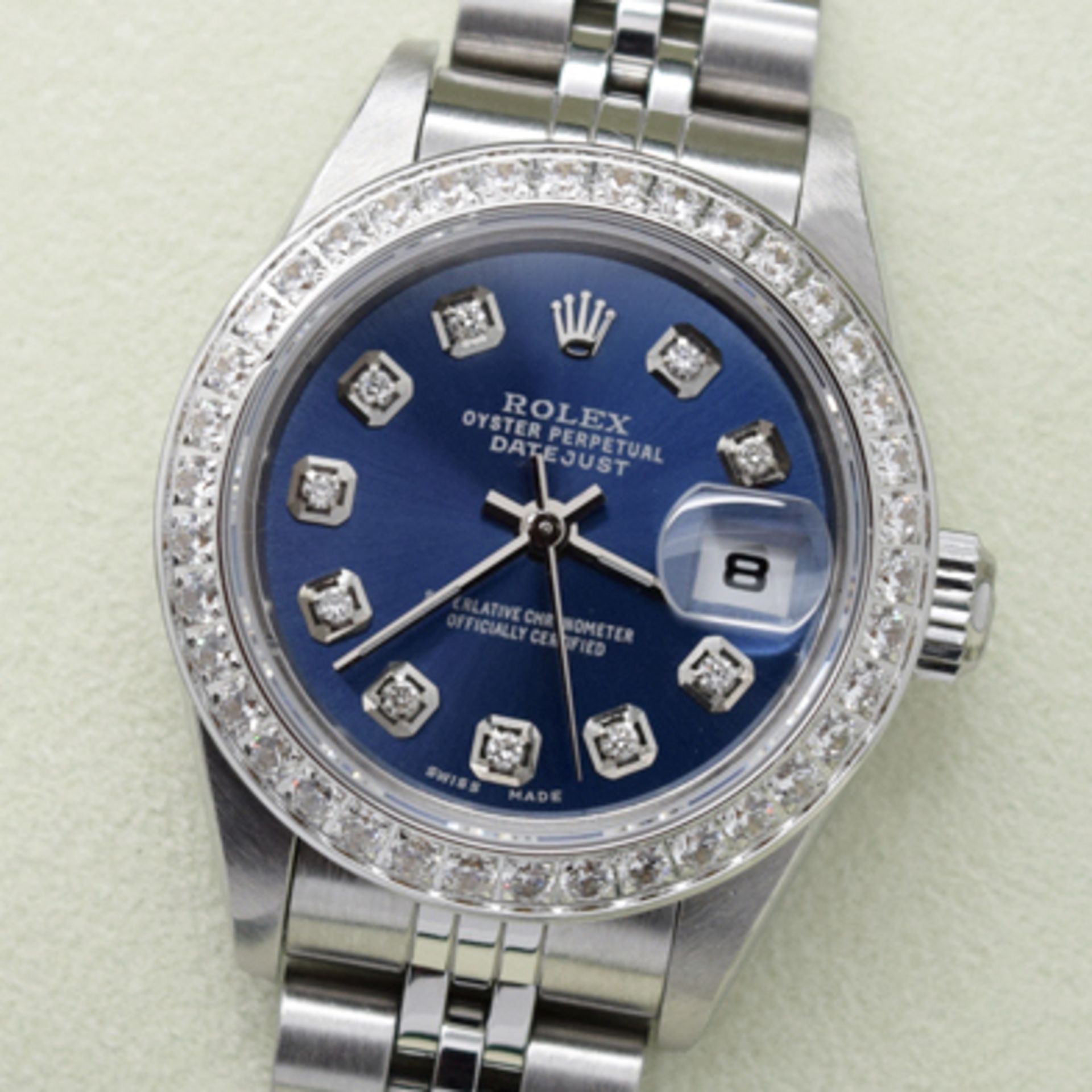 ROLEX DATEJUST (LADY) - STAINLESS STEEL with a DIAMOND NAVY DIAL - Image 4 of 10