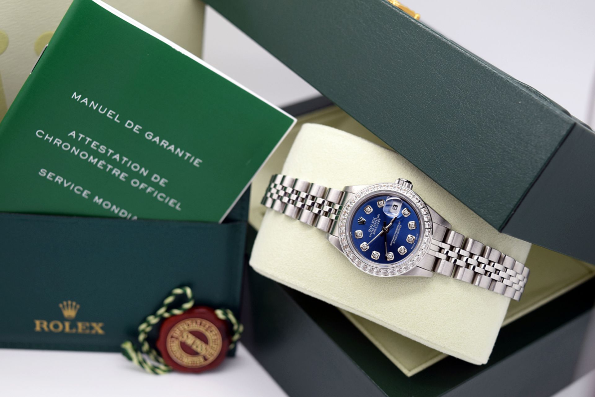 ROLEX DATEJUST (LADY) - STAINLESS STEEL with a DIAMOND NAVY DIAL - Image 8 of 10