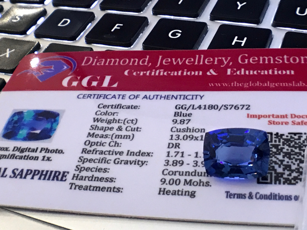 BLUE STONE WITH CARD MARKED SAPPHIRE - Image 2 of 4