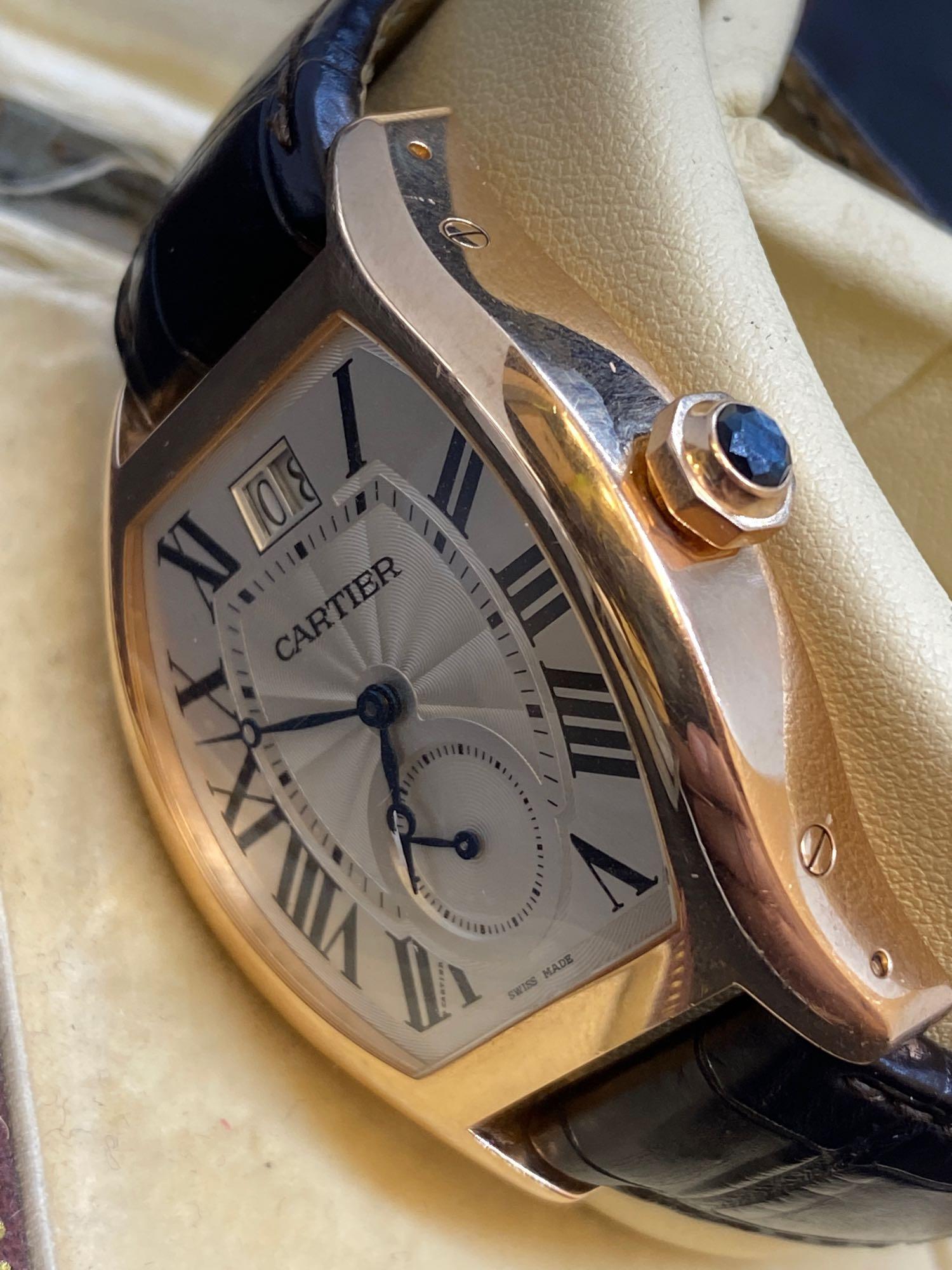 18ct Rose Gold Cartier Roadster Automatic Watch - Image 2 of 9