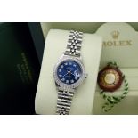 ROLEX DATEJUST (LADY) - STAINLESS STEEL with a DIAMOND NAVY DIAL