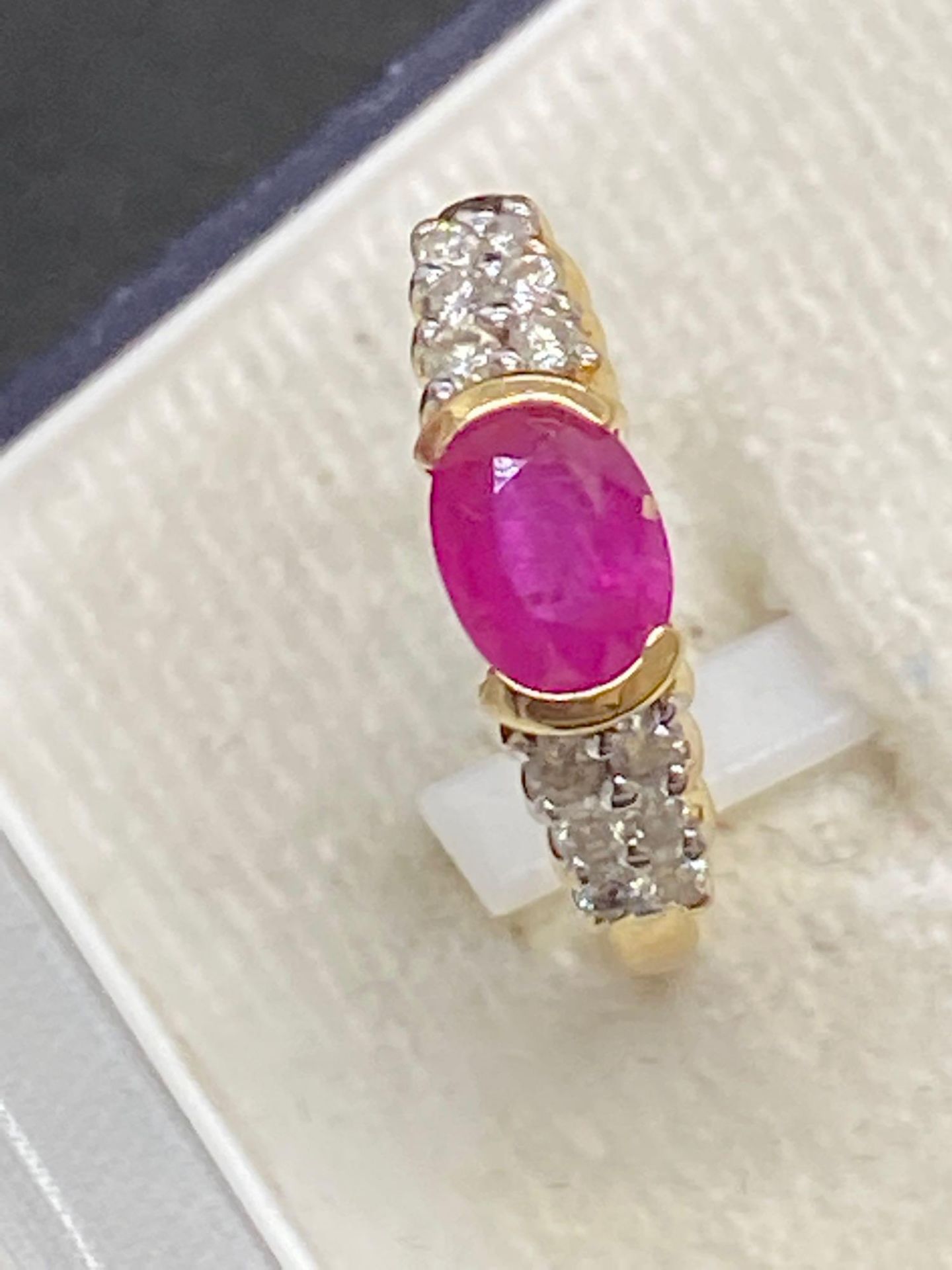 14ct Gold 1.00ct Ruby & 0.25ct Diamond Ring - Approx Size M & 1/2 - Image 3 of 3