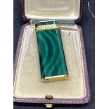 Les Must de Cartier Malachite Lighter with Gold Finishes