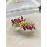 18ct Gold 1.50ct Ruby & 0.40ct Diamond Ring - 6.2 Grams