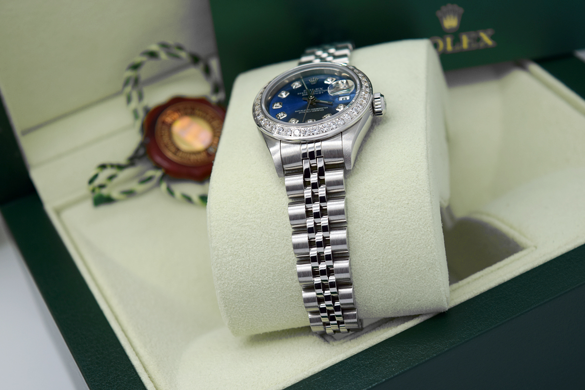 ROLEX DATEJUST (LADY) - STAINLESS STEEL with a DIAMOND NAVY DIAL - Image 6 of 9