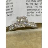 1.76ct F/SI Diamond Solitaire with 1.00ct E/F-VVS-VS Diamonds set in 14ct White Gold CGL Certificate