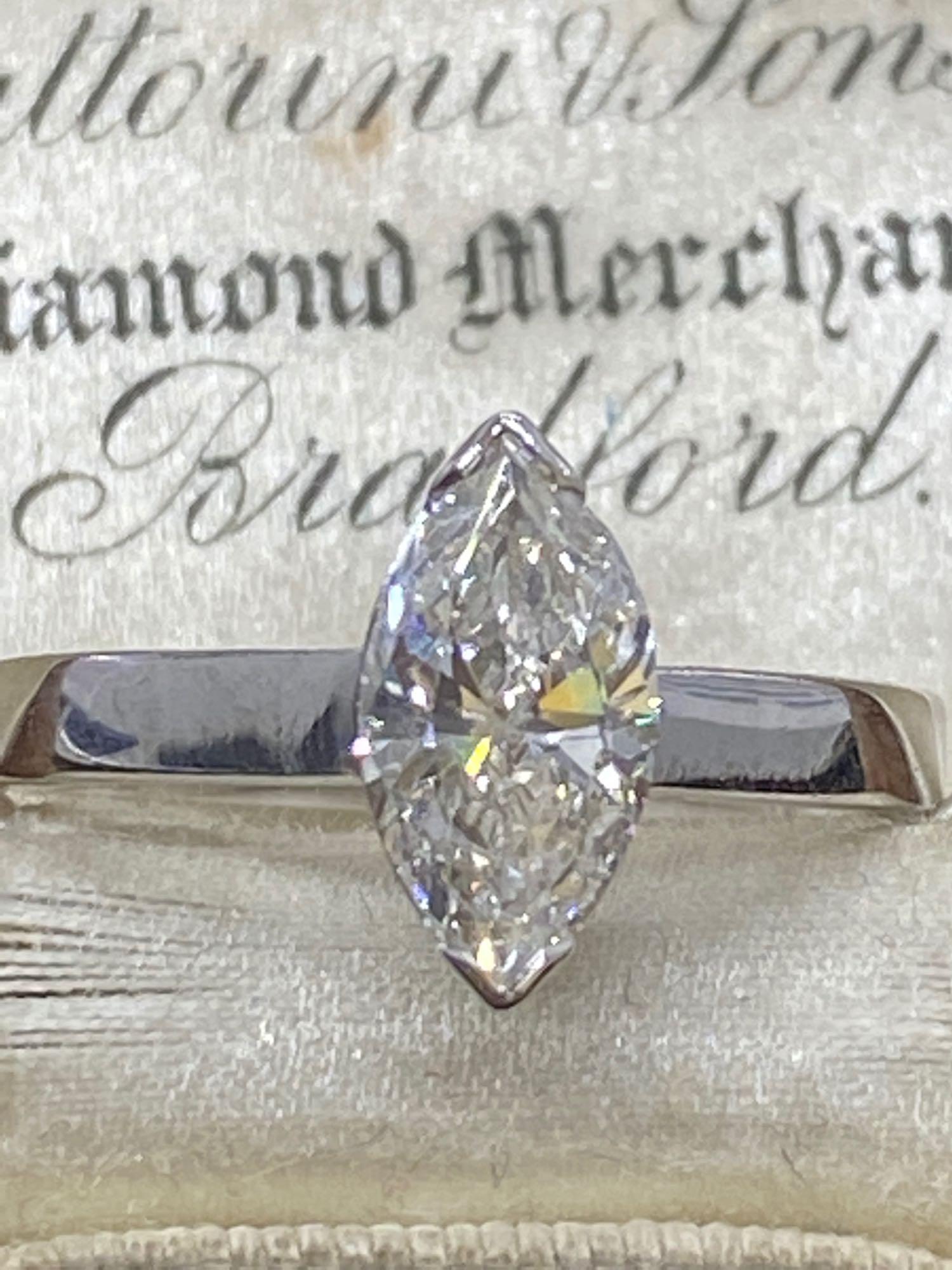 1.30ct G/SI1 Marquise Diamond Ring set in 950 Platinum - 5.09 Grams - Image 5 of 6