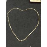14k Gold Cultured Pearl Necklace - 18.4 grams - 26" Long