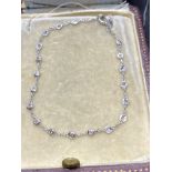 18ct GOLD DIAMOND SET BRACELET - APPROX 6" LONG