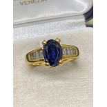 Fine 18ct Gold Approx 2.00ct Blue Sapphire & 0.50ct H/SI-VS Diamonds - 5.2 Grams - Approx Approx I