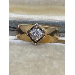 Vintage Gold Coloured Ring 0.50ct H-G/SI2-I2 Diamond Ring - Tested as 14ct Gold