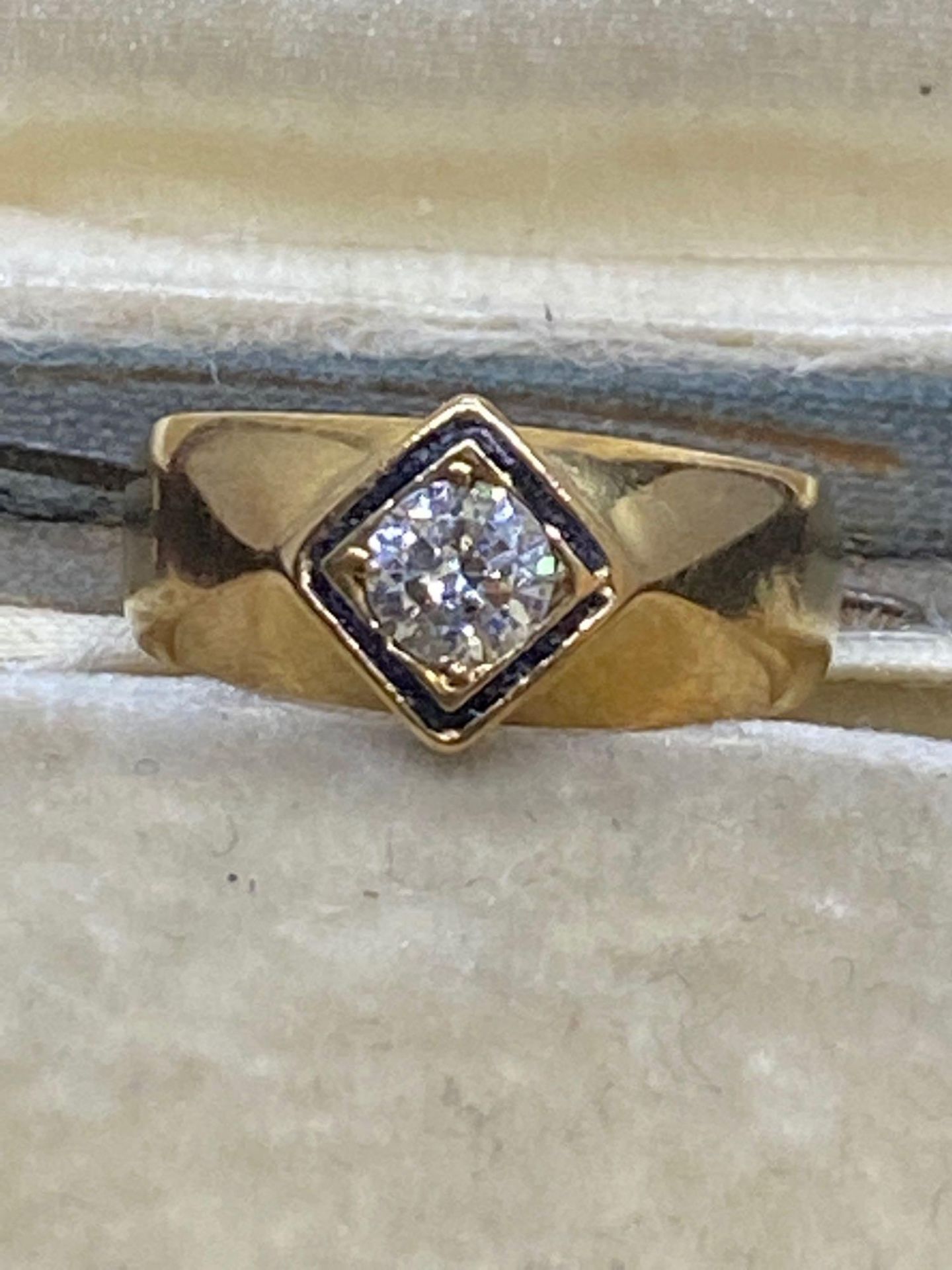 Vintage Gold Coloured Ring 0.50ct H-G/SI2-I2 Diamond Ring - Tested as 14ct Gold