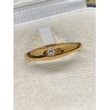 14k Gold Diamond Set Ring - Approx Size P