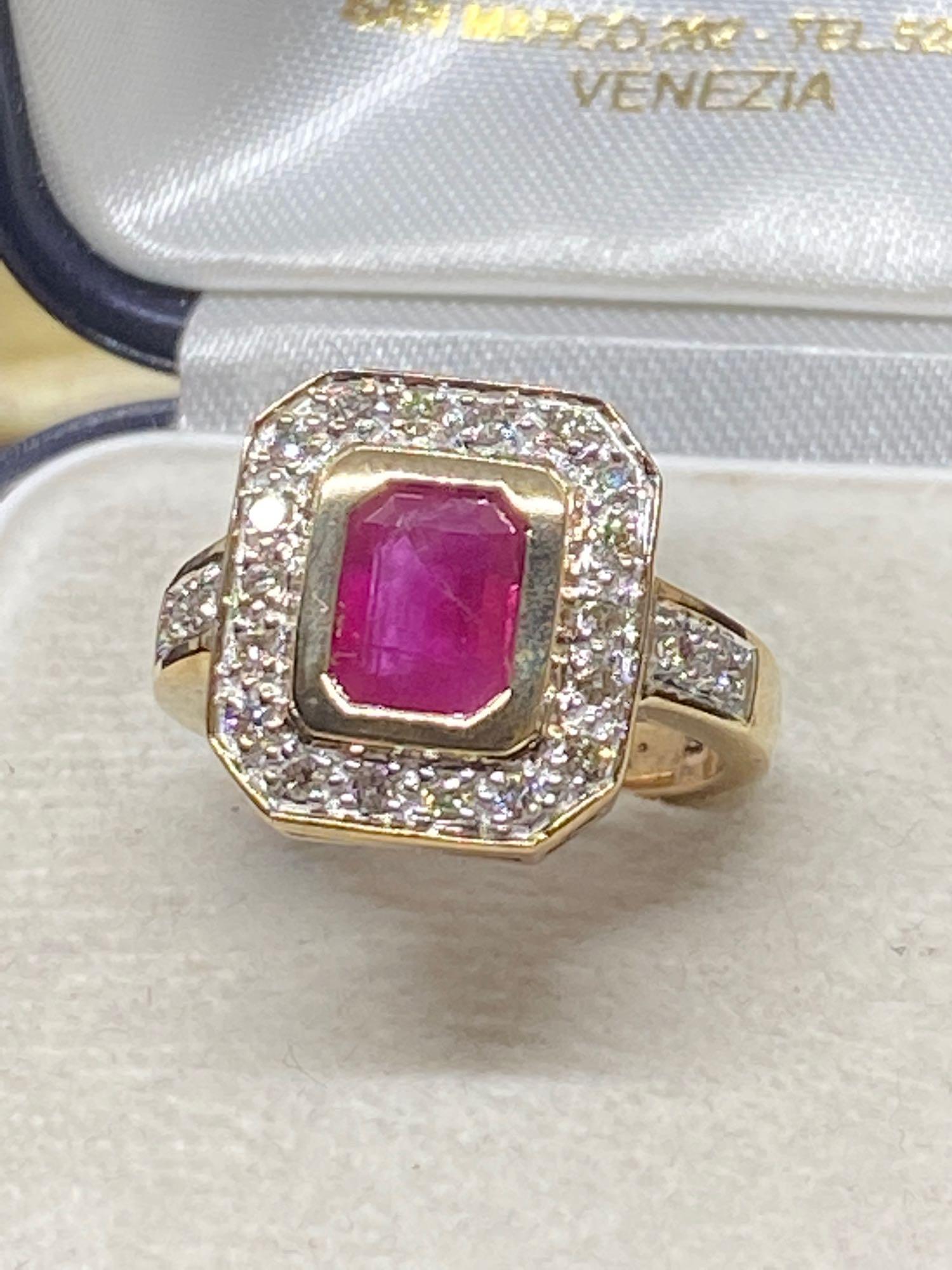 9ct Gold Approx 2.00ct Ruby & 0.60ct Diamond Ring - Approx 6.8 Grams