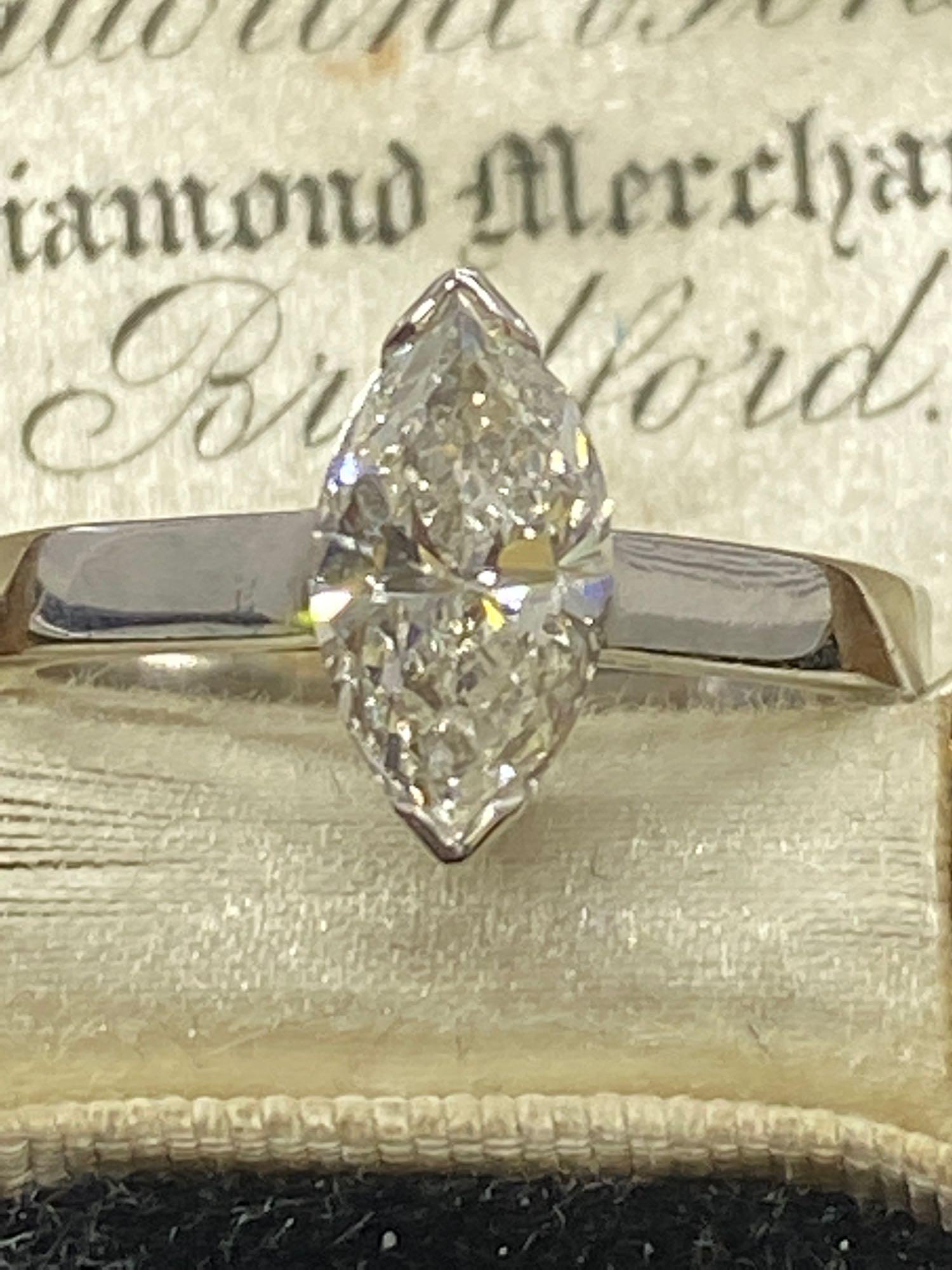 1.30ct G/SI1 Marquise Diamond Ring set in 950 Platinum - 5.09 Grams - Image 3 of 6