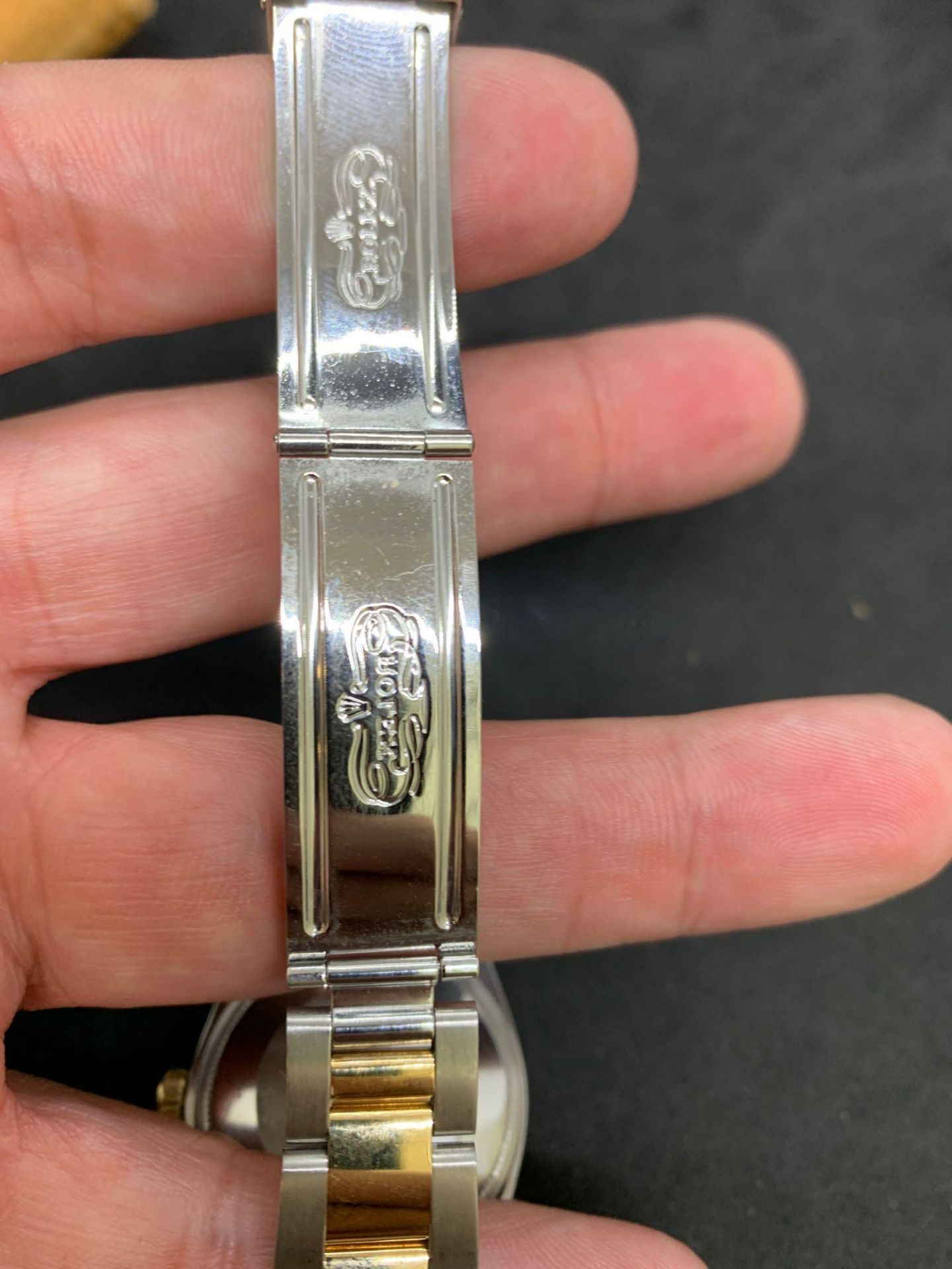 Rolex 34mm Steel & Gold Rolex Set with Diamond Bezel Some parts maybe aftermarket such as bezel - Image 6 of 6