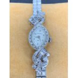 14k Gold Hamilton Vintage Style 3.00ct Diamond Set Bracelet Watch - Manual - 27g
