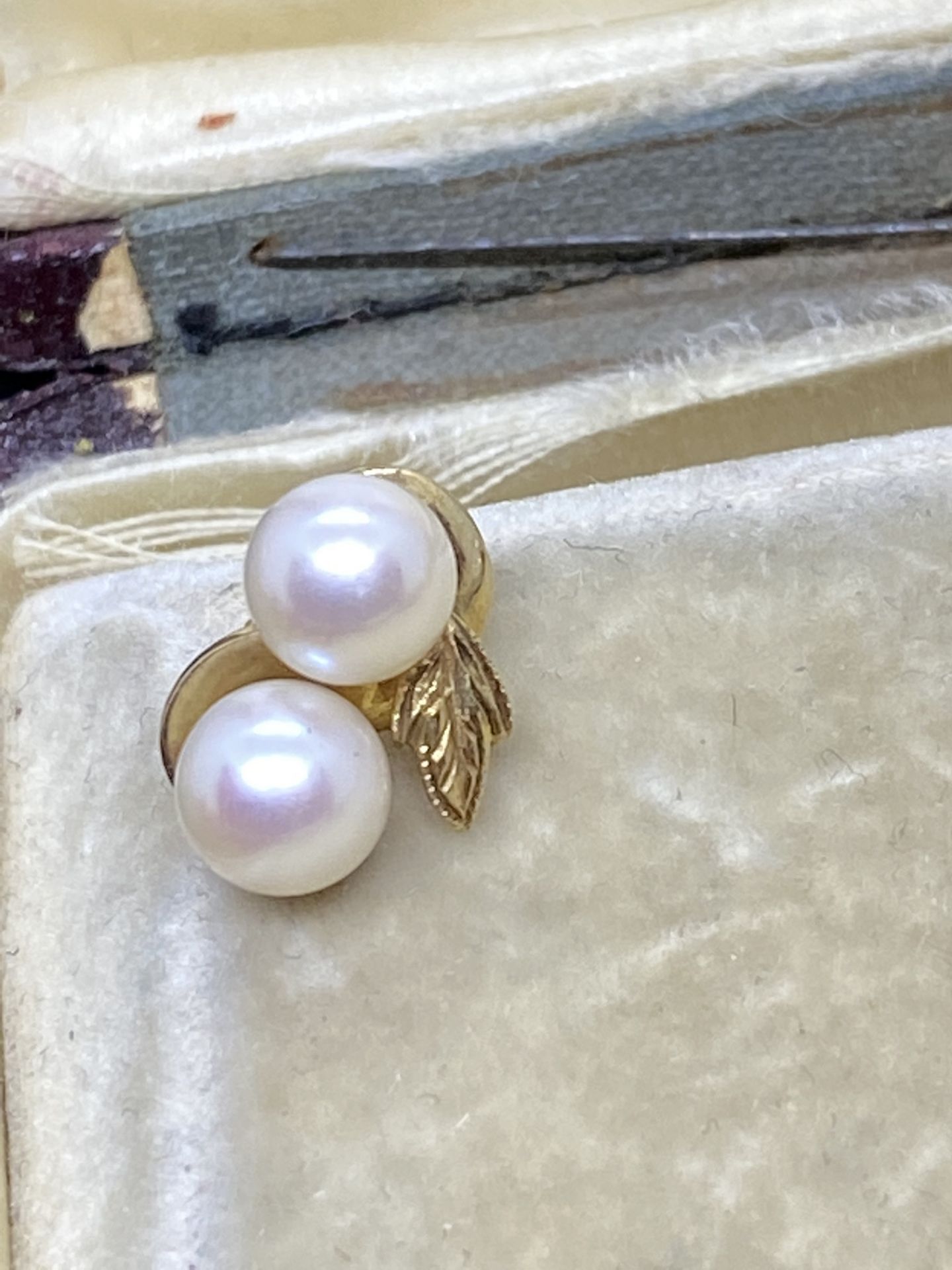 14k Gold Pearl Earrings - Image 2 of 2