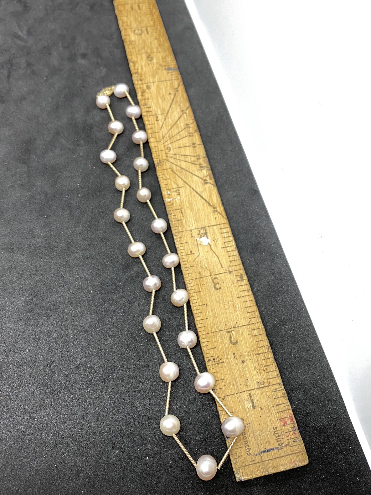 14ct Gold Multi Pearl Necklace - 16" - Image 3 of 3