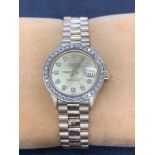 18ct Rolex Watch Set With Diamond Dial & Diamond Bezel