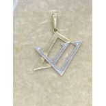 14k White & Yellow Gold Shape Pendant