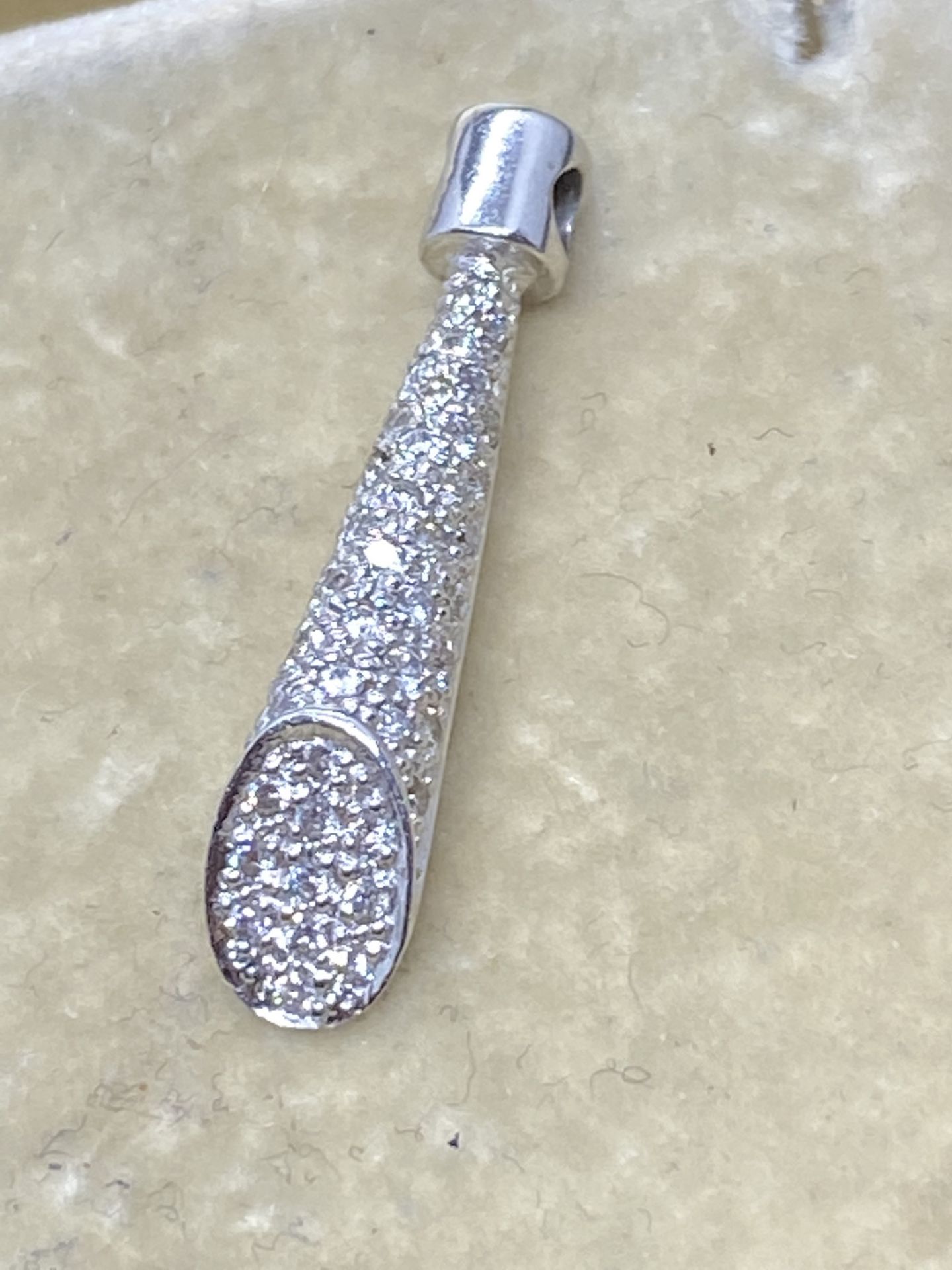 14k White Gold Diamond Encrusted Pendant