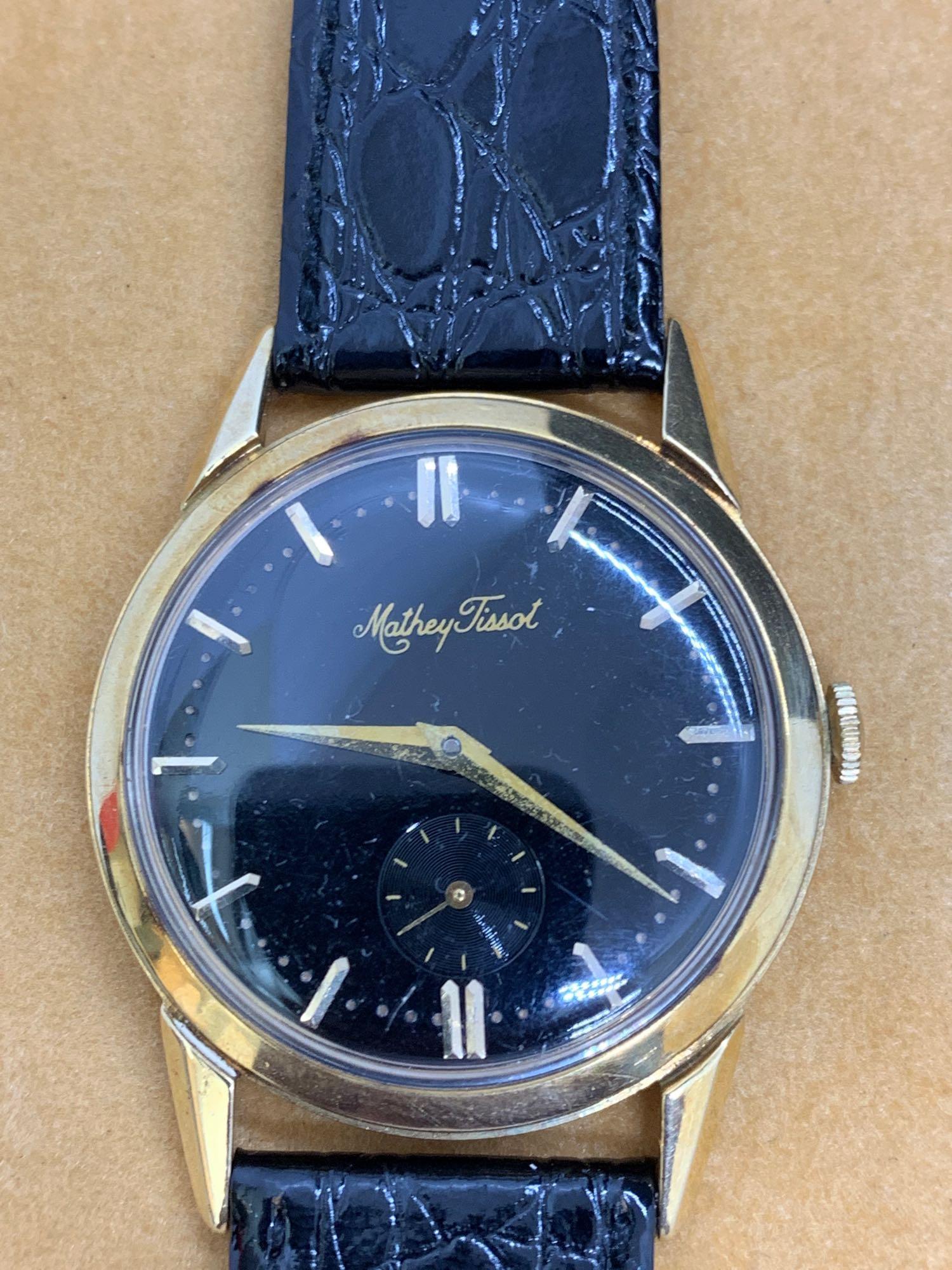 Mathey Tissot 14k Gold Watch 35mm